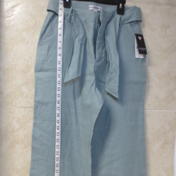 GUESS TESSA LINEN CULOTTE Pants Sport FADE TO JADE Size S - Picture 4 of 9